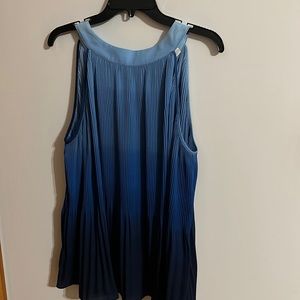 Blue Dressy Tank Top with Ripples